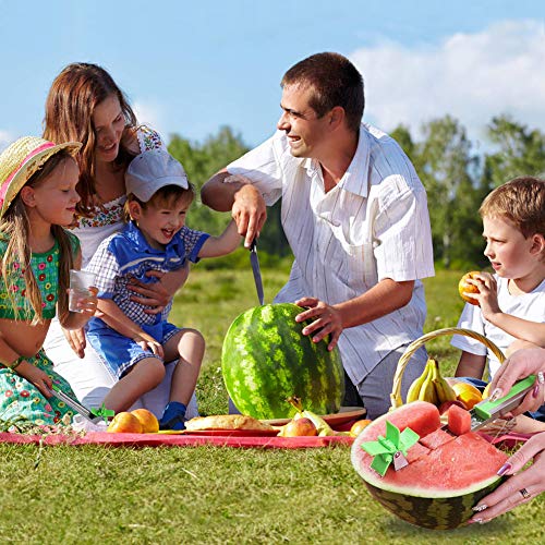 Watermelon Slicer set,Stainless Steel Windmill Melon Cutter-Fun Fruit Salad Cut Tool Melon Baller & Melon Carving Knife 30pcs Disposable Fork for Home/Kitchen/Party/Fruit Platter - Thumbnail 5