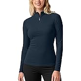 Zengjo Womens 1/4 Zip Pullover Athletic – Long Sleeve Quarter-Zip Running/Workout/Golf Top, Mock Neck, Quick-Dry