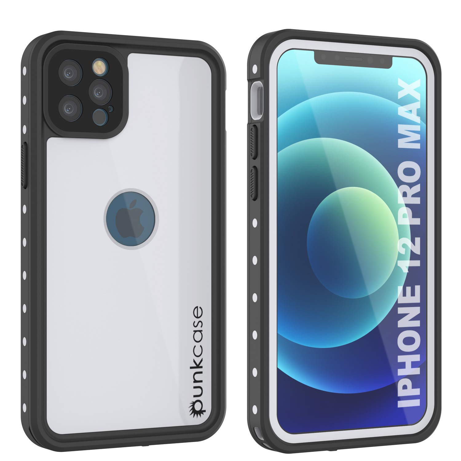 PunkCase Designed for iPhone 12 Pro Max Waterproof Case [StudStar Series] [Slim Fit] [IP68 Certified] [Dirtproof] [Snowproof] 360 Full Body Armor Cover For iPhone 12 Pro Max (6.7") (2020) [White]