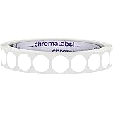 ChromaLabel 1/2 Inch Round Permanent Color-Code Dot Stickers, 1000 Labels per Roll, White