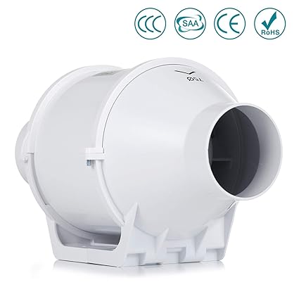 Hg Power 3 Inch Inline Duct Fan Booster Fan Plastic Waterproof Ventilation Pipe Exhaust Ceiling Bathroom Fan
