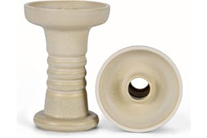 KITOSUN Venus Hookah Bowl - Glazed Clay Phunnel Bowl Perfect Work with Heat Management Device and Foils Good Seal Easy Pull Big Clouds for Better Shisha Nargila Smoking (Ancient White)