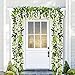 Sunm Boutique Artificial Flowers Wisteria Garland Vine Rattan Hanging for Home Garden Ceremony Wedding Arch Floral Decor, 6.6 Feet, 4pcs, White