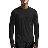 Zengjo Mens Long Sleeve Workout Shirts Light Weight Quick Dry UV/SPF Athletic T-Shirt Running Hiking with Thumb Holes