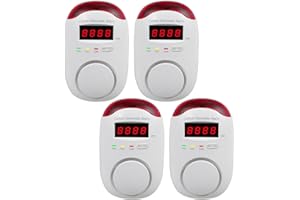 Lunarlipes 4 Packs Plug in Carbon Monoxide Detector, Portable Carbon Monoxide Alarm with LED Digital Display, AC Plug in Wall CO Detector Monitor with Light and Voice Alert for Home/Apartment/Hotel