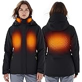 InoKraft Heated Jacket for Women with Rechargeable Battery Pack, Water-Resistant Slim Heated Coat(Included USB-C Cable)