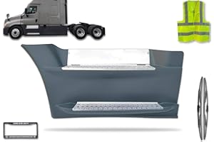KOZAK Front Fairing step panel (Left driver side) with 2x Steps and Upper Step trim for Freightliner Cascadia 2008-2017 125 PLUS Logo, Wipers, License Plate Frame and Vest