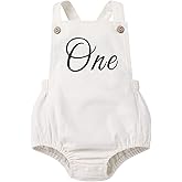 IMEKIS Baby Girls Boys Boho 1st Birthday Outfit Backless Overalls Romper for Cake Smash Photo Shoot
