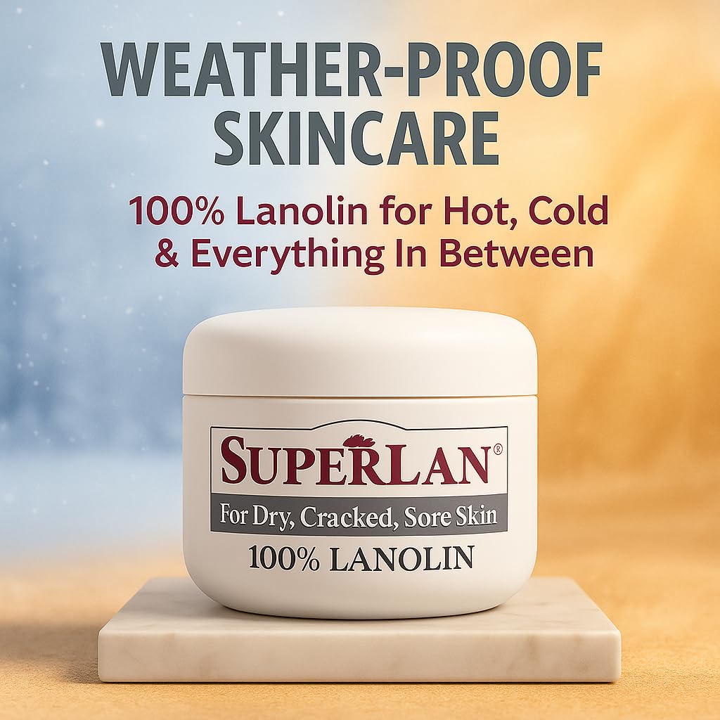 Lanolin Cream 1 Oz - 100% Organic Nipple Cream Lanolin - Thicker Body & Face Moisturizer for Eczema, Psoriasis & Severe Dry Skin - Ultra Hydrating & Soothing Skin Moisturizer for Hot & Cold Weather