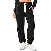 HeSaYep Women's Sweatpants Baggy Interior Drawstring High Waist Sweat Pants Cinch Bottom Jogger Pants