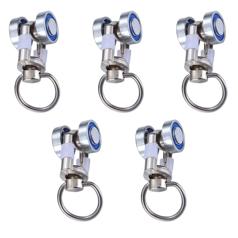 BESPORTBLE 5pcs Metal Curtain Track Rollers Silent Gliders Rotatable Hooks for Smooth and Quiet Curtain Accessories for Bedrooms and Offices