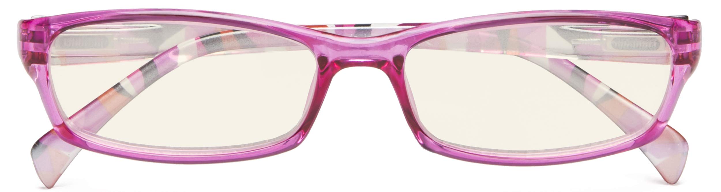 CessBlu Blue Light Filter Computer Reading Glasses Anti Glare UV Eyestrain for Women(Purple)+2.5
