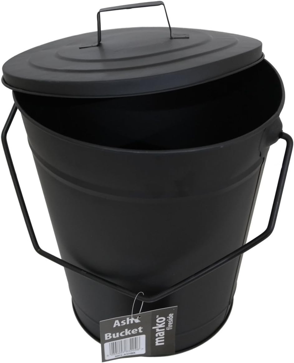 Uwant Fashion Household Heavy Duty Negro Metal Portador de Ceniza Cubo