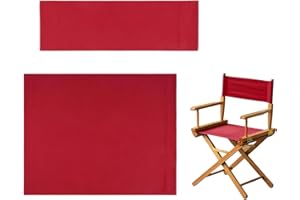 Cansybil Director Chair Replacement Canvas Fabric Seat Cover Foldable Director’s Chair Cover Kit Black | 21.2" L x 16.1" W x 0.39" H (Red)