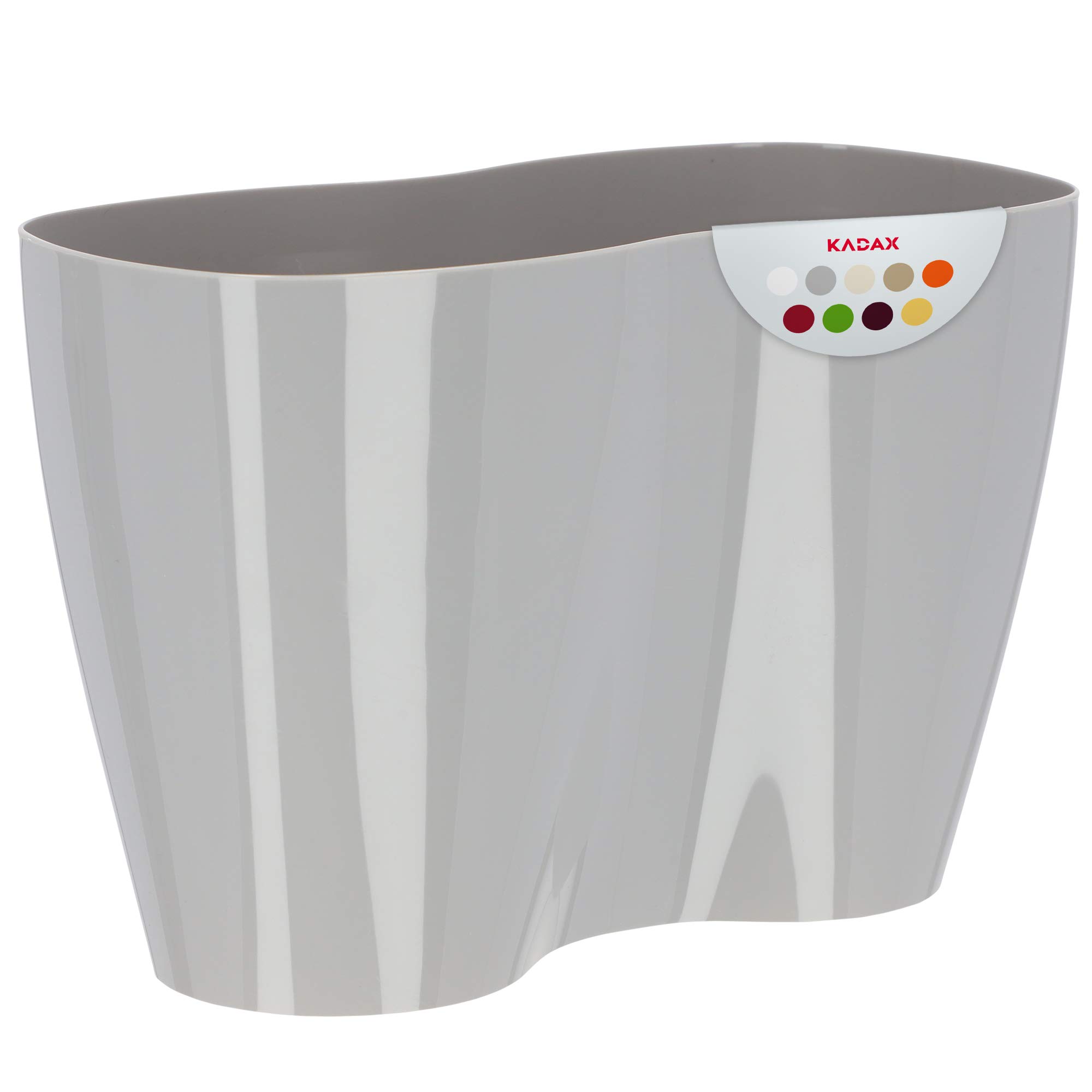 KADAX Double Flowerpot, Polypropylene Orchid Pot in Several Colours, Oblong Planter for Living Room, Office, Bedroom, Kitchen, Elegant Plant Pot (23.5 x 12 cm, Grey)