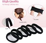Hanyousheng 50 Pcs Elastic Hair Ties Black Cotton No Metal Seamless 8mm view 4