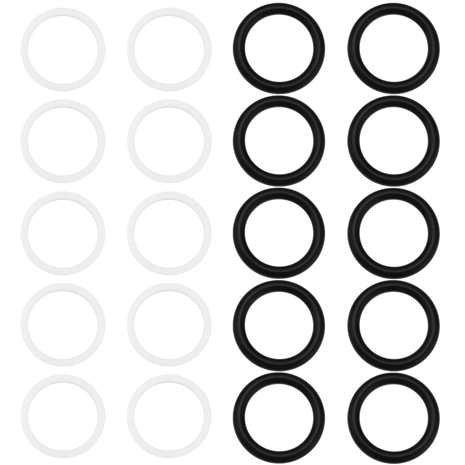 LT Easiyl 20pcs Quick Release Hydraulic Coupling Rubber O Ring Sealing Gasket 27x20x3.5mm and 24.8x20.6x1.3mm Compatible with BG3 Plug Tractor,Black and White