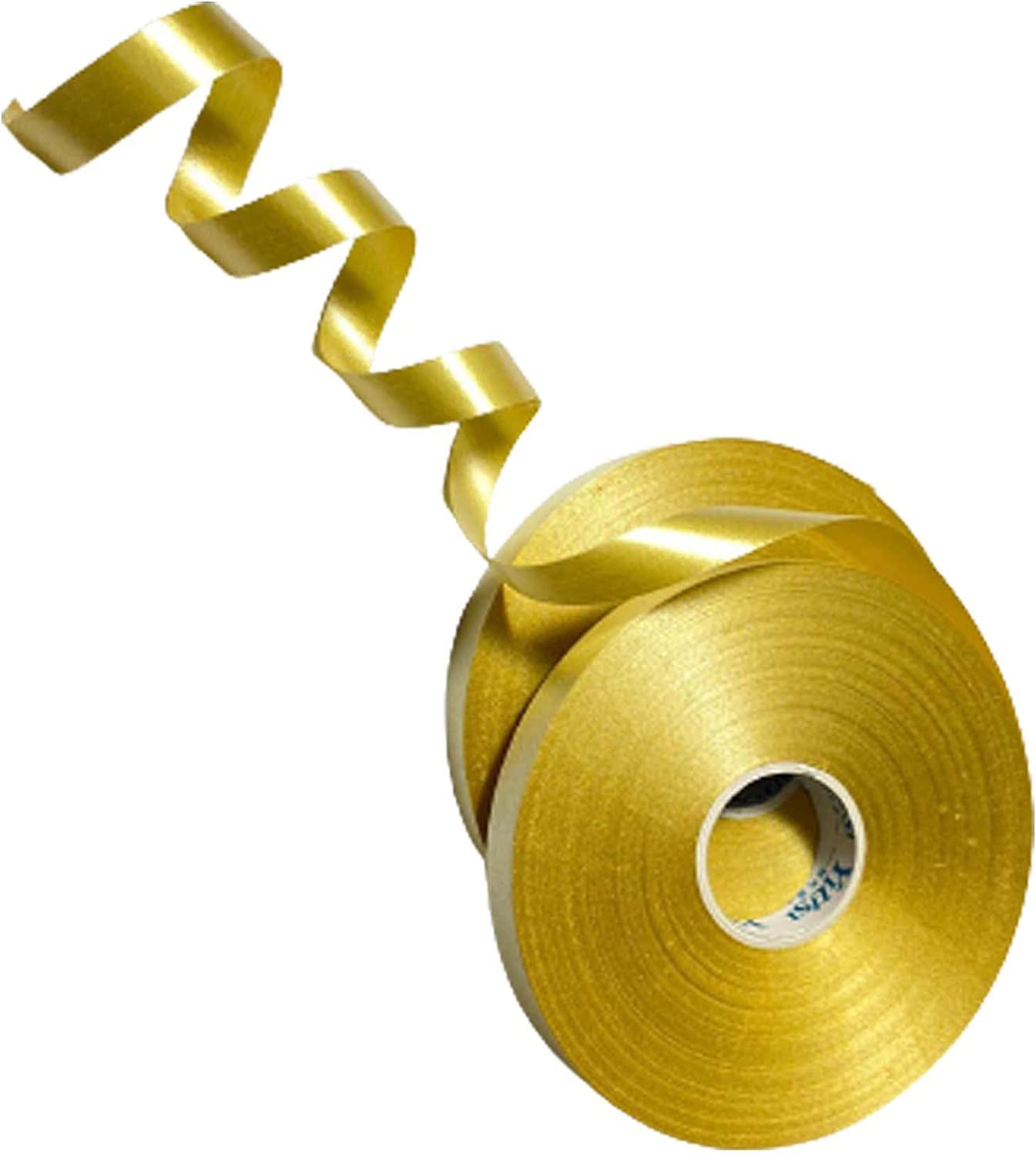 Curling Ribbon Rolls 5mm Width Crimped Ribbon for Balloons String Gift Wrapping Florists Wedding Party Decoration Festivals Arts/Crafts and Christmas Gold 100 Meters