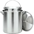 Bayou Classic 1200 120-qt Aluminum Bayou Boiler Features Heavy Duty Riveted Handles Reinforced Aluminum Boiling Basket w/Helper Handle Perfect For Seafood Boils Crawfish Boils and Peanut Boils