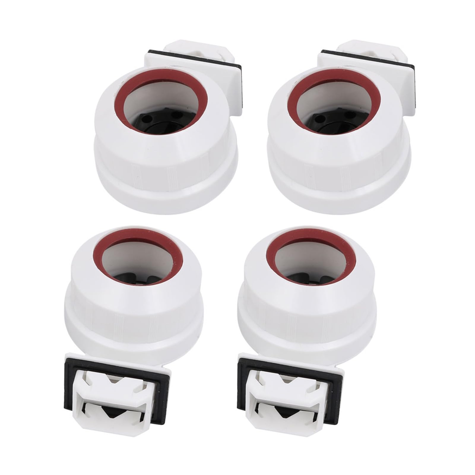 YOKIVE 4 Pcs Fluorescent Light Holder, T8 Lamp Socket G13 Base Single Head Socket Light Replacement Parts, Great for Home, Office (White, 2A, AC 500V)