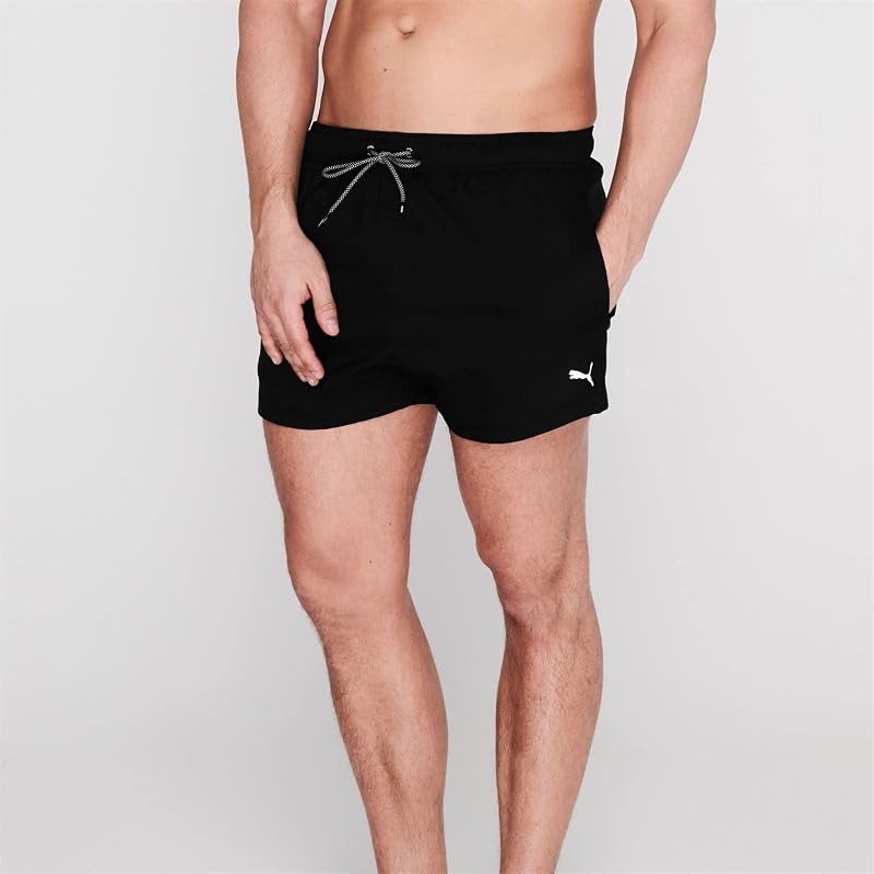 SWIM MEN SHORT LENGTH SWIM SHORTS 1P - C: black_T: M