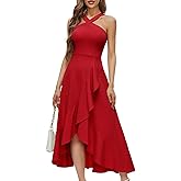 Bbonlinedress Halter Cocktail Women Dresses Prom Formal Wedding Guest Bridesmaid Ruffled Maxi Hi-Lo Evening Party 2026 Dress