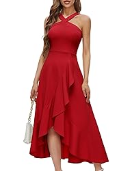 Bbonlinedress Women Red Halter Cocktail Prom Dress