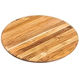 TeakHaus Elegant Round Edge Grain Cutting/Serving Board | 18" x 0.55"