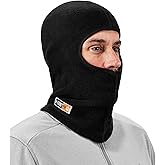 FR Rated Balaclava, Winter Face Mask, Thermal Fire Resistant Modacrylic Fleece, Ergodyne N-Ferno 6828,Black