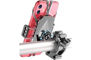 Vecuni Bike Phone Mount, 360° Rotatable Motorcycle Phone Mount Bicycle GPS Units Holder, Phone Holder for Bike Compatible wit