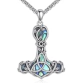 Mjolnir Necklace Sterling Silver Thors Hammer Necklace Viking Pendant Amulet Pendant Viking Jewelry Gifts for Women Men