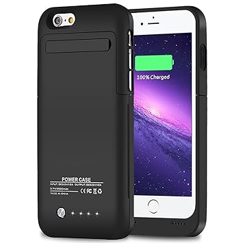MUZE iPhone 6 Ultra Slim Battery Cases 3500mAh Rechargeable Extended Charging Case for iPhone 6 (2014) / iPhone 6S (2015) (4.7 inch) (Black)