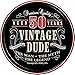 Vintage Dude 50th Birthday Theme Party Supplies Decorations Tableware Plates, Napkins, Table Cover, Centerpiece, Metallic Balloon, and Jointed Banner