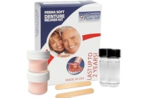 PERMA LABORATORIES Perma Soft Denture Reliner Kit - Relines 2 Denture Plates - Semi Soft DIY Denture Liner for Upper and Lower