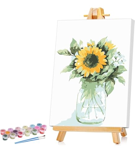 Pintura Por Números Para Adultos, Kits De Pintura Por Números Para Niñas Adultas Sobre Lienzo, Flores, Kits De Pintura Para Niños Principiantes, 16 X 20 Pulgadas, Kits De Pintura Al óleo