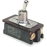 Carling Technologies EK204-73 Toggle Switch, Dpst, 20A, 250V Pack of 1, Black/Silver