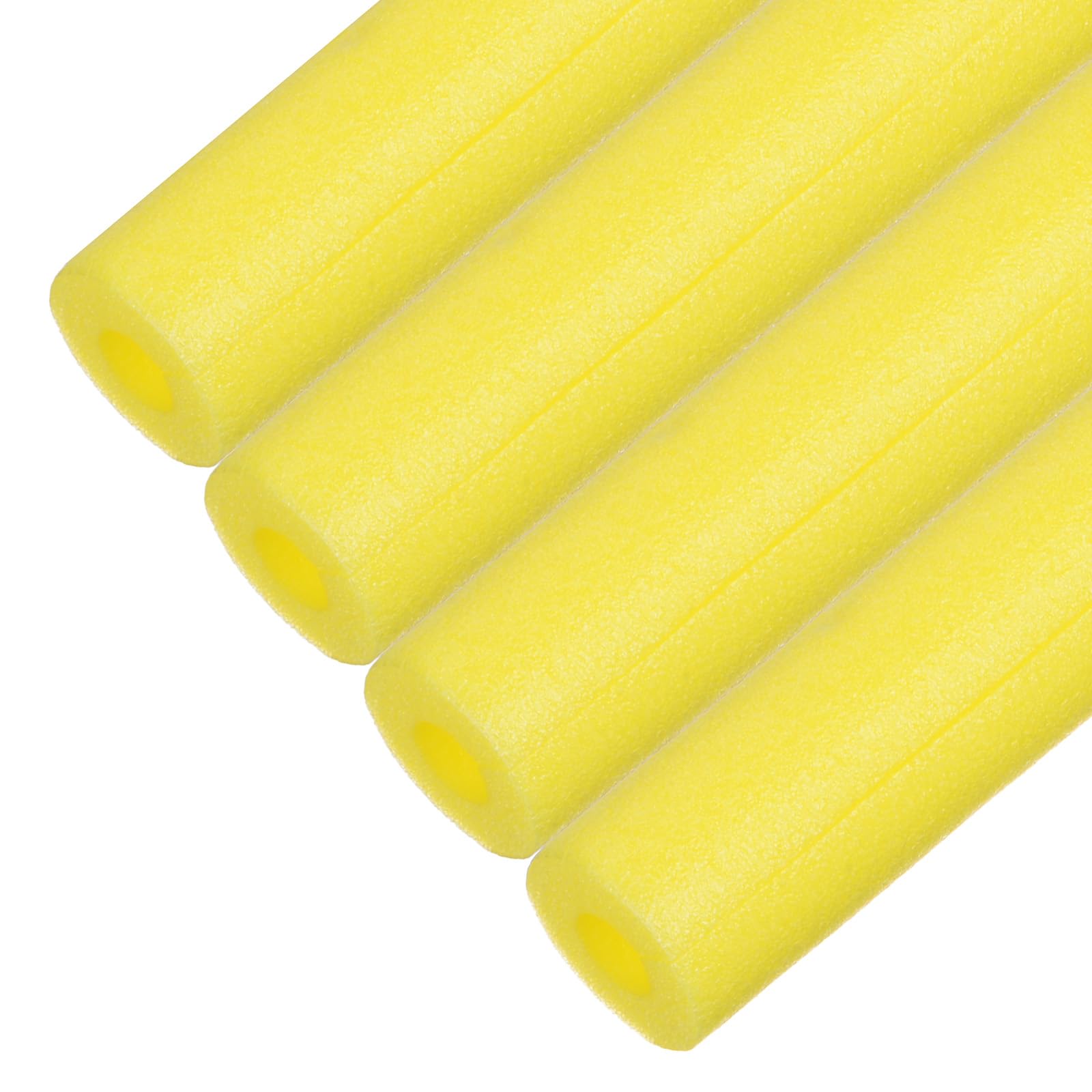 M METERXITY 4-Pack Pipe Insulation Tube, 17 x 2.4(L x OD) Pipe Covers, Pre-Slit Clamp Protection for Padding/Bumper Corner Edge Protection/Handle Water Pipes [Yellow]