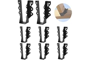 XIHUWZ 8 Pcs 2x6 Joist Hanger, Black Powder-Coated for Rafter Hurricane Ties Joist Hangers, Tie Brackets for Floor Deck and Ceiling Trusses