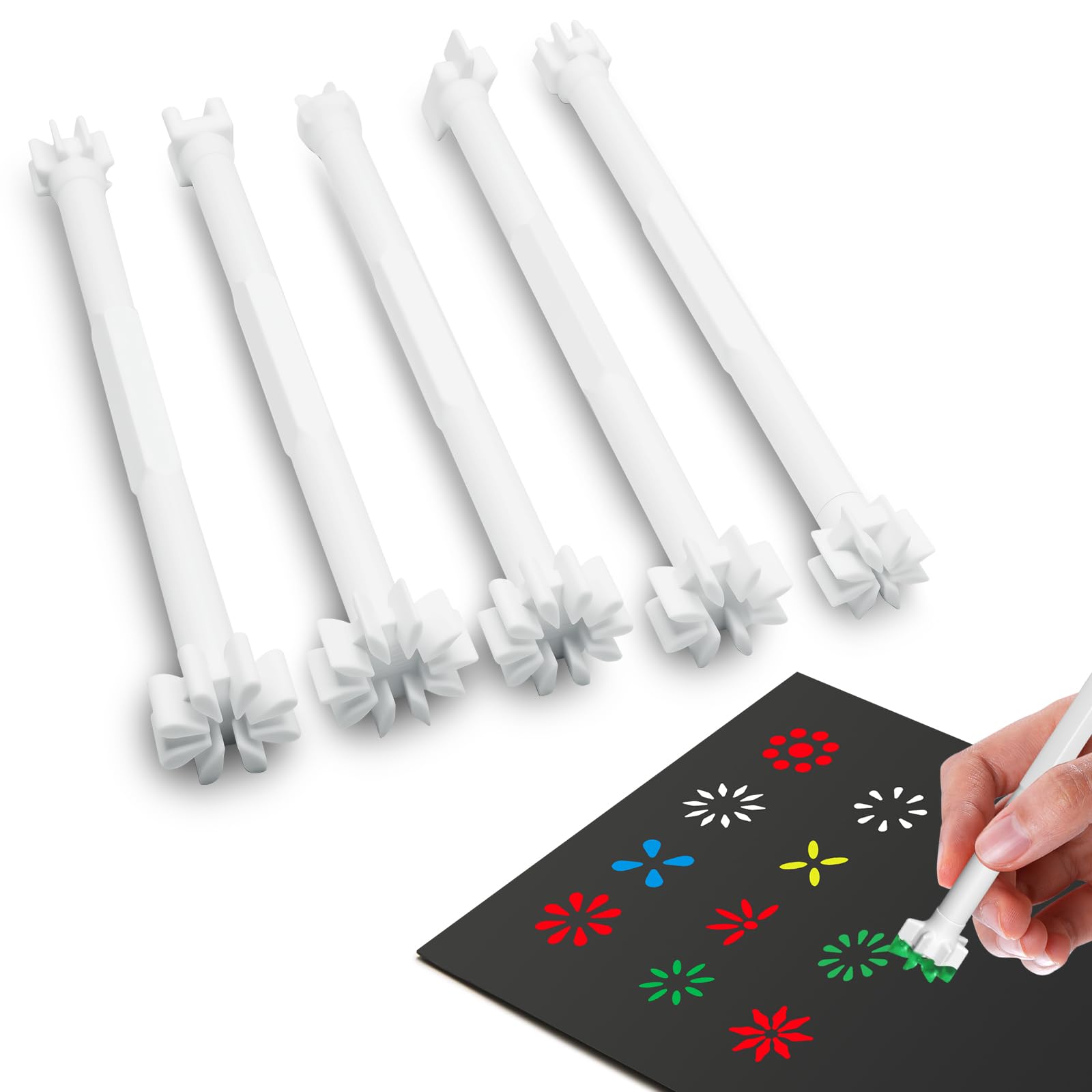 Photo 1 of 5 PCS Flower Petal Dotting Tools for Painting – 10 Shapes Mandala Dotting Pens, Rock Painting & Embossing Art Tools for Dots