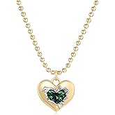 MYEARS Women Heart Birthstone Necklaces Gold Pendant 14K Gold Plated Simple Dainty Beaded Chain Everyday Trendy Birthday Jewelry - 12 Months