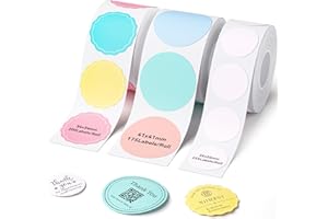 NIIMBOT 3 Roll Labels, 26x26mm/34x34mm/41x41mm, Colorful Refill Labels Comptible with B1 B21 B21 Pro Label Maker, for Gift/Ho