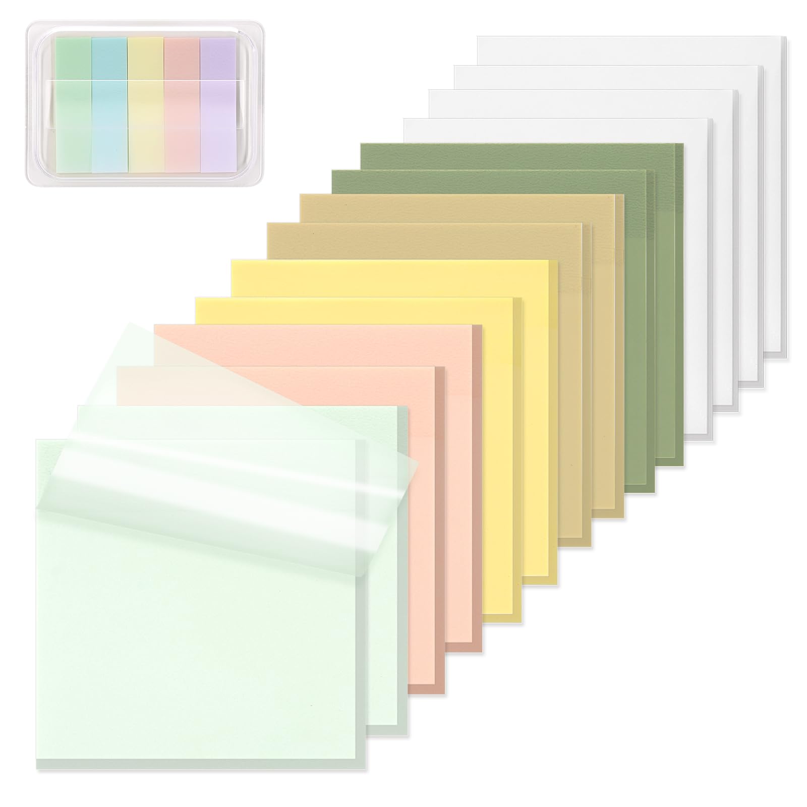 Photo 1 of ?SYMDROMIA Transparent Sticky Notes, 3"x3" Clear Post Translucent Sticky Notes with See Through Self-Adhesive Sticky Pads for Office School College Bible Supplies, 800 Sheets Bohemian