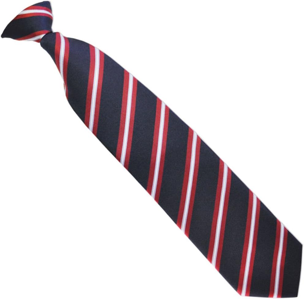 Men's Woven Navy & Red Stripe Clip-On Necktie