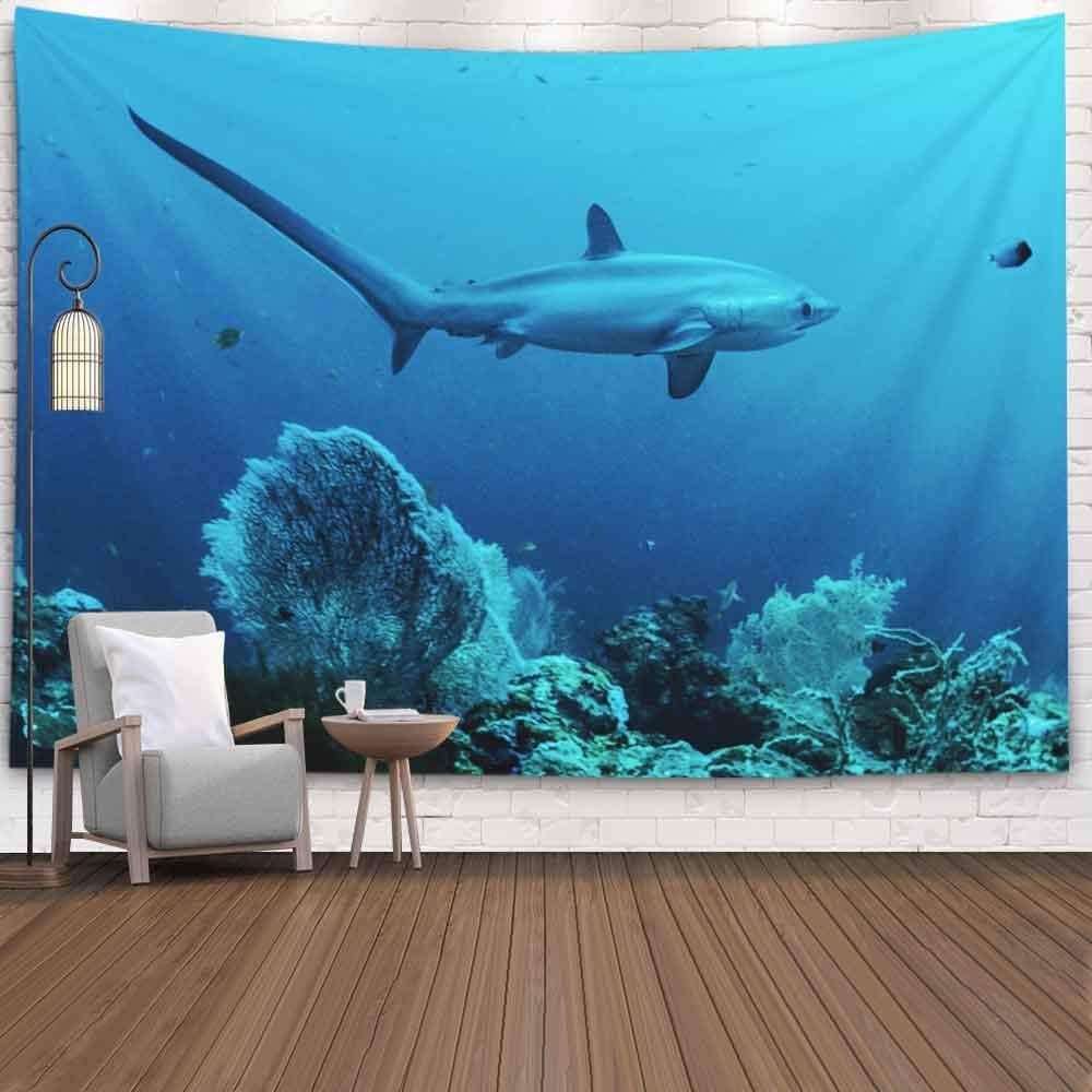 Capsceoll Halloween Christmas Thanksgiving Day Fall Wall Tapestry, 80X60 Inches Pelagic Thresher Shark,Alopias Pelagicus,Swims by Wall Hanging Tapestry for D&eacute;cor Dorm Tapestry Living Home