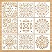 Mandala Stencil Set of 9 (6x6 inch) Painting Stencil, Laser Cut Painting Template for DIY Decor, Painting on Wood, Airbrush, Rocks and Walls Art (Mandala Stencil)