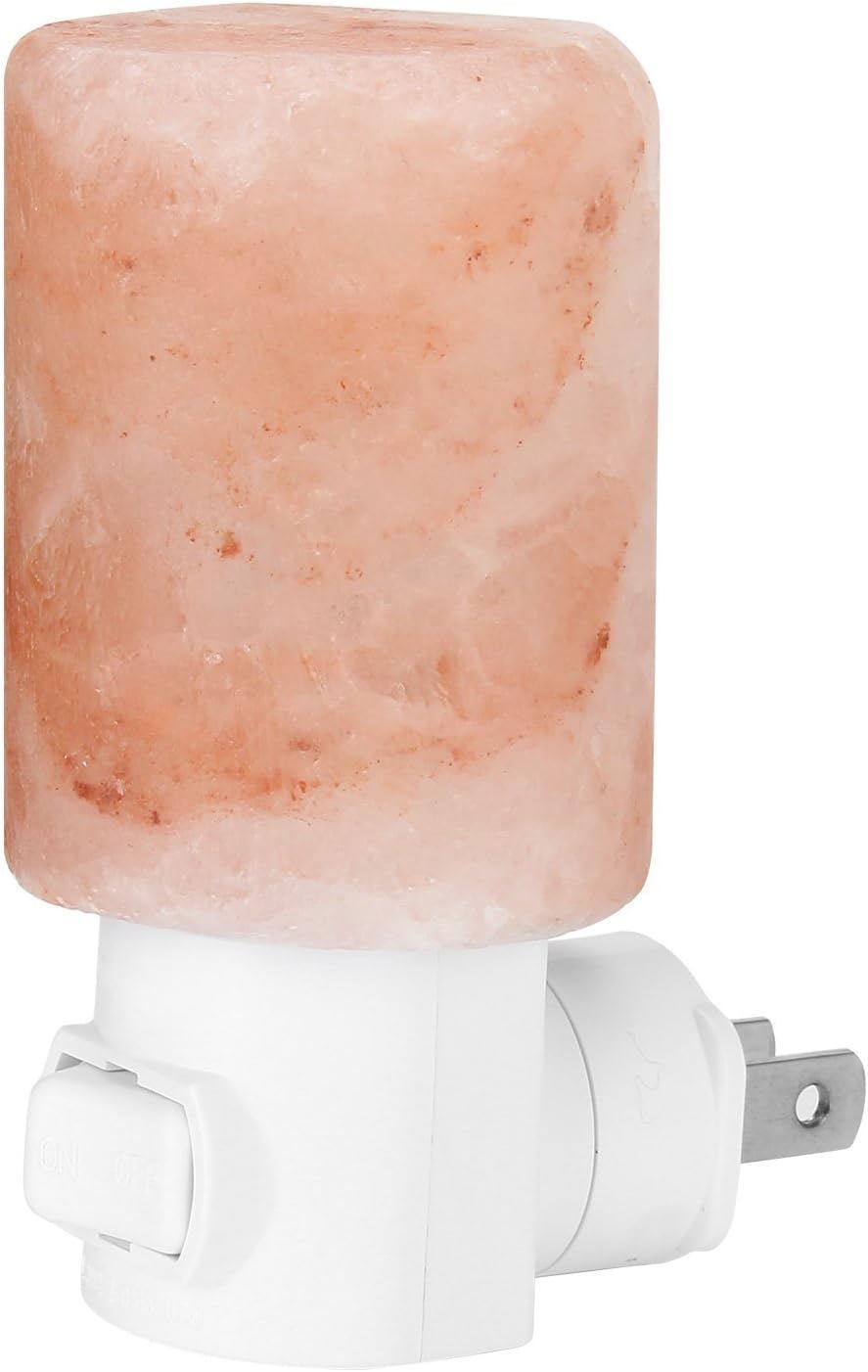 Salt Night Light, Baihe Himalayan Natural Crystal Rock Salt Lamp, Hand Carved Mini Wall Light Lantern for Kits Bedroom Living Room Office, Air Purifying, UL Wall Plug ( 7W )