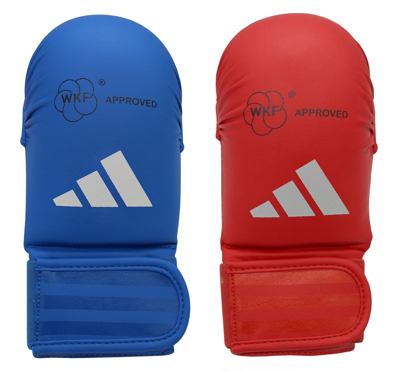 adidas WKF Karate Mitts without Thumb - Small, Red - Foam Padding, Secure Elastic Closing, Lightweight Training & Sparring Gloves for Karate