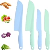 4 Pack Lettuce Knife 11/8.5" Plastic Cake Knifes to Prevent Browning Serrated Kitchen Cutter for Cutting Fruits, Cakes and Bread Dishwashable Safe for Kids Nylon Cutters for Nonstick Pans (Green, S&amp;L)