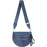 Pure Colour Crossbody Bag Bum Bag for Women,Spacious Purse Fanny Packs Belt Bag,Oversized Bum Bag (Colour Bum Bag-Monet Blue)