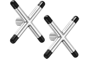 PATIKIL Billiard Bridge Head, 2 Pack Cross Pool Cue Stick Bridge Screw-On Metal Billiard Accessories with Rubber Sleeves for 